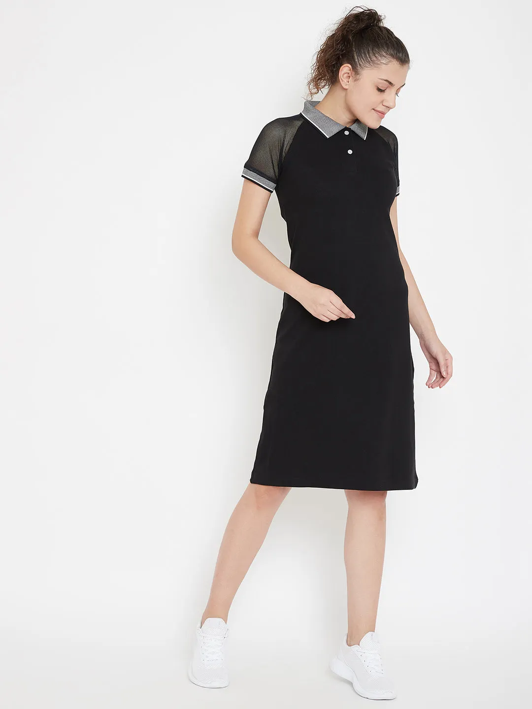 JUMP USA Women Solid Black T-shirt dress