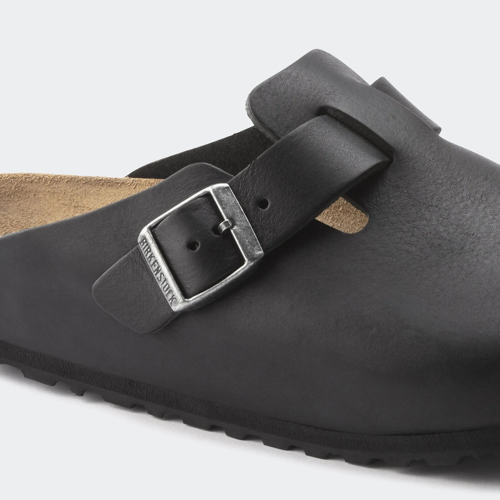 Men's BIRKENSTOCK Boston Grip Leather Vintage Wood Black
