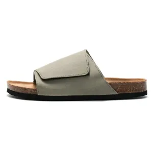 Single Strap Suede Leather Cork Slides